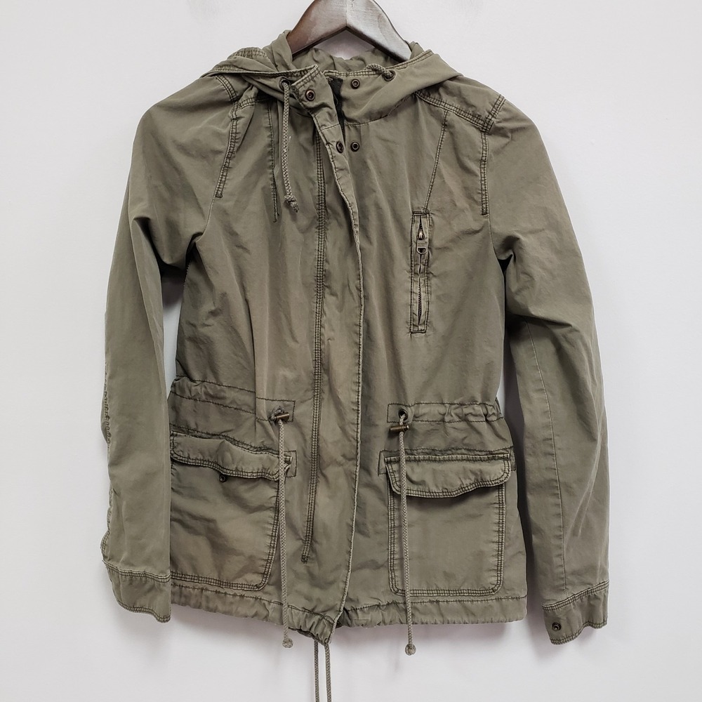 Divided H&M Womens Full Zip Military Jacket Size 4 Green Bella Swan Lightweight
